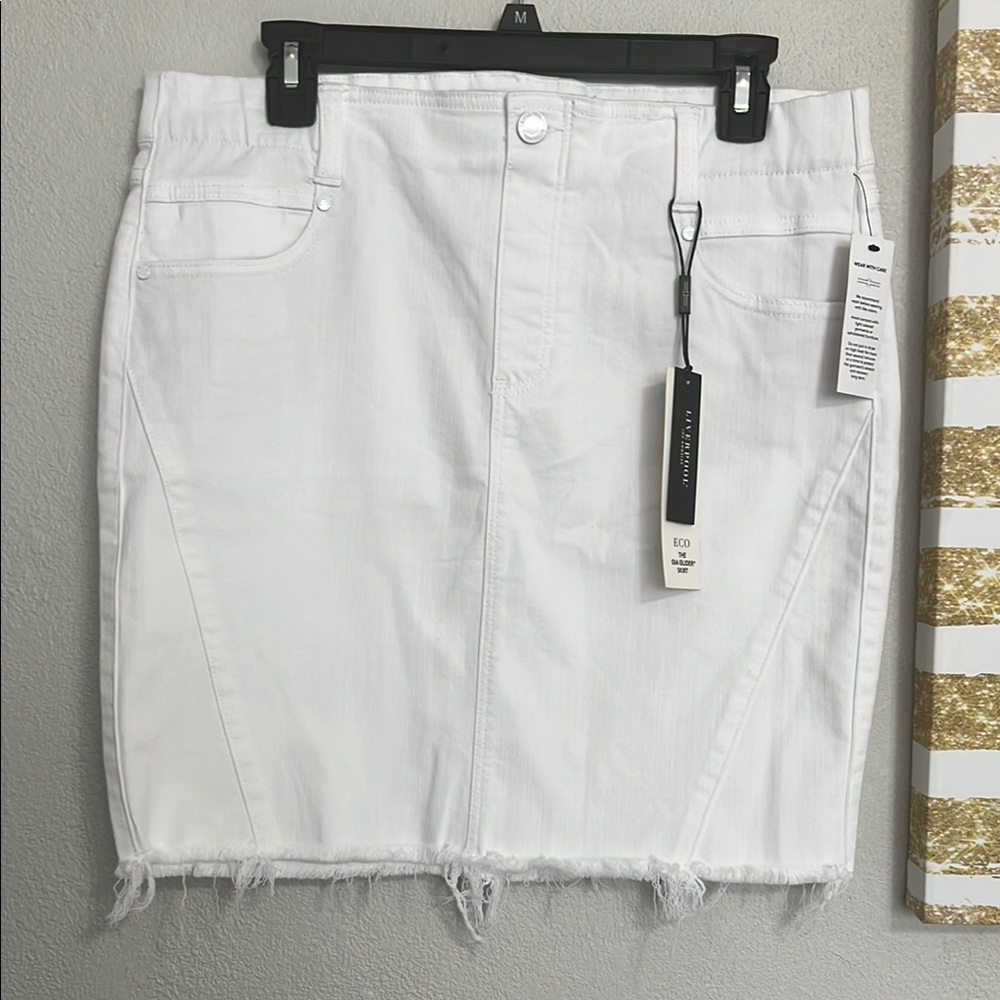 Liverpool White Mini The Gia Glider Skirt Size 10